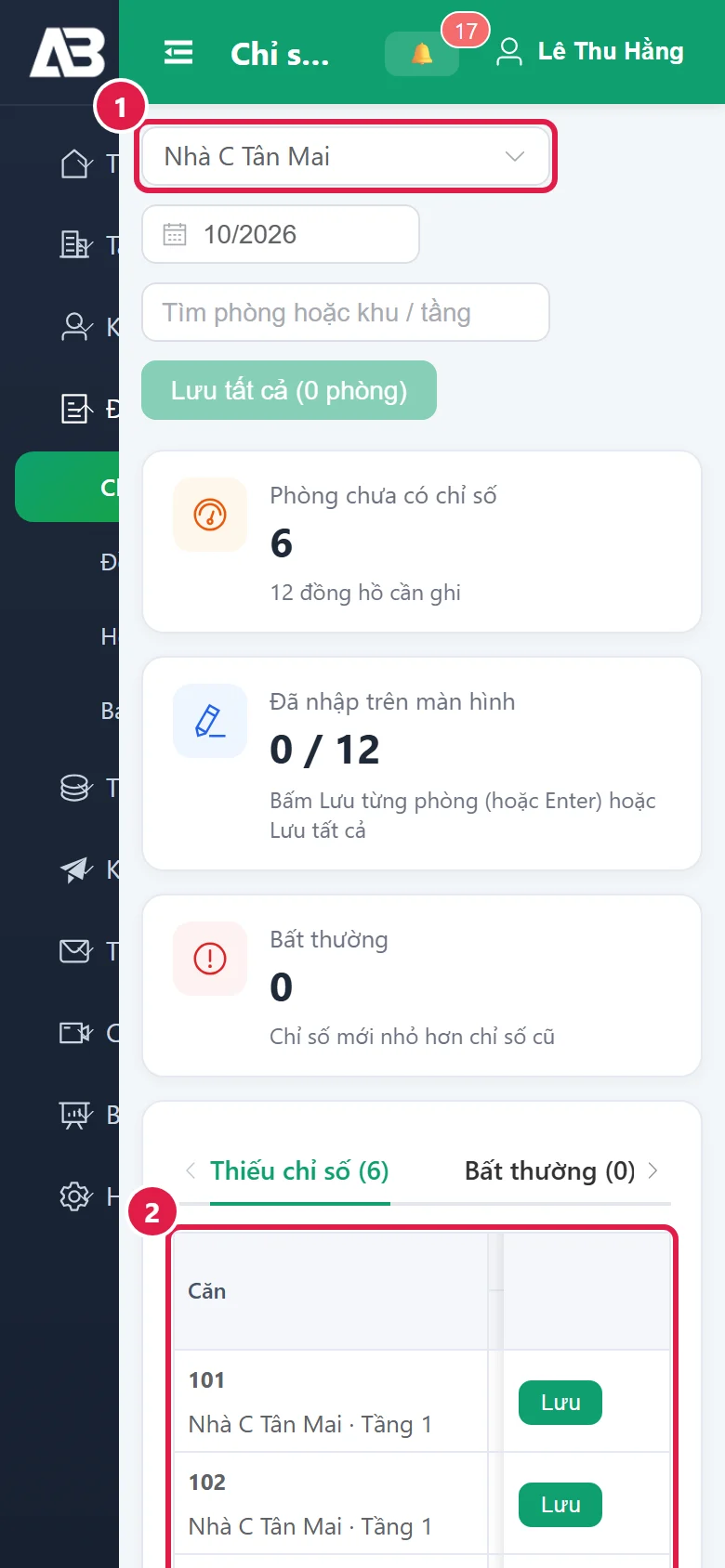 Ghi chỉ số điện nước trên điện thoại